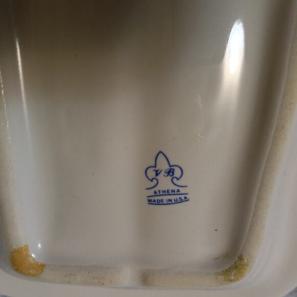 Vintage VB Athena California Pottery Mauve Roses Ceramic Soap Dish Made in USA - Picture 4 of 4